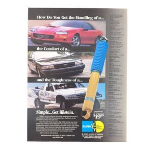VTG Bilstein Advertising Print Ad Camaro Impala Off-Road Racing Garage Wall Art